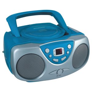 SYLVANIA SRCD243M BLUE Portable CD Boom Box with AM/FM Radio (Blue)