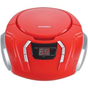 SYLVANIA SRCD261-B-RED Portable CD Player with AM/FM Radio (Red)