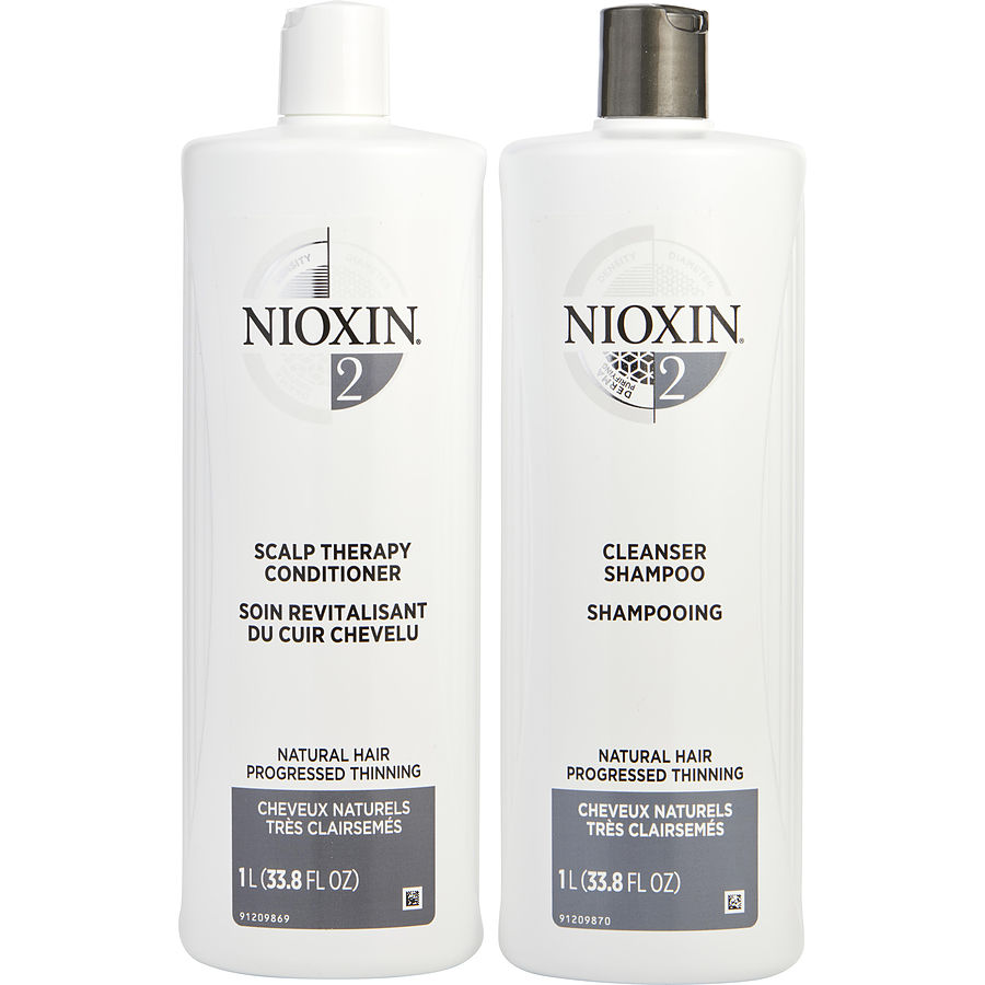 SYSTEM 2 SCALP THERAPY CONDITIONER AND CLEANSER SHAMPOO FOR NATURAL HAIR WITH PROGRESSED THINNING LITER DUO - NIOXIN by Nioxin SYSTEM 2 SCALP THERAPY CONDITIONER AND CLEANSER SHAMPOO FOR NATURAL HAIR WITH PROGRESSED THINNING LITER DUO - NIOXIN by Nioxin