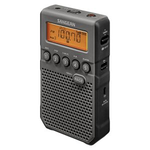 Sangean DT-800BK AM/FM/NOAA Weather Alert Pocket Radio (Black)