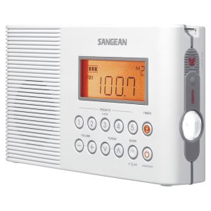 Sangean H201 H201 Portable 3-Band AM/FM/Weather-Alert Water-Resistant Shower Clock Radio