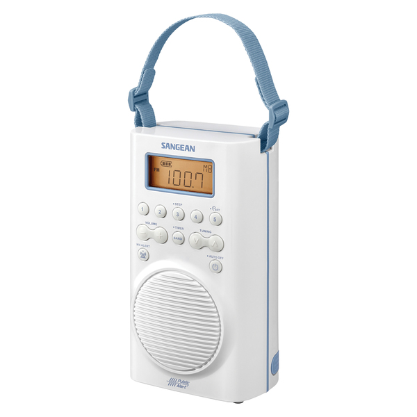 Sangean H205 H205 Portable 3-Band AM/FM/Weather-Alert Waterproof Shower Clock Radio Sangean H205 H205 Portable 3-Band AM/FM/Weather-Alert Waterproof Shower Clock Radio