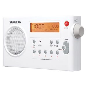 Sangean PRD-7 PR-D7 Portable AM/FM Rechargeable Compact Digital-Tuning Radio (White)
