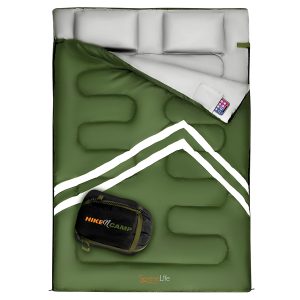 Serene Life SLSBX9 Hike N Camp Double Sleeping Bag with 2 Pillows