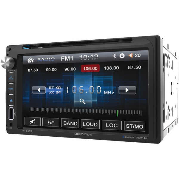 Soundstream VR-651B 6.5" Double-DIN In-Dash DVD Receiver with Bluetooth Soundstream VR-651B 6.5" Double-DIN In-Dash DVD Receiver with Bluetooth