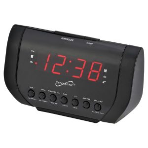 Supersonic SC-383U Dual Alarm Clock Radio with USB Charging Port