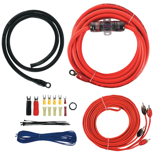 T-Spec V6-RAK4 v6 SERIES Mini ANL Amp Installation Kit with RCA Cables (4 Gauge T-Spec V6-RAK4 v6 SERIES Mini ANL Amp Installation Kit with RCA Cables (4 Gauge