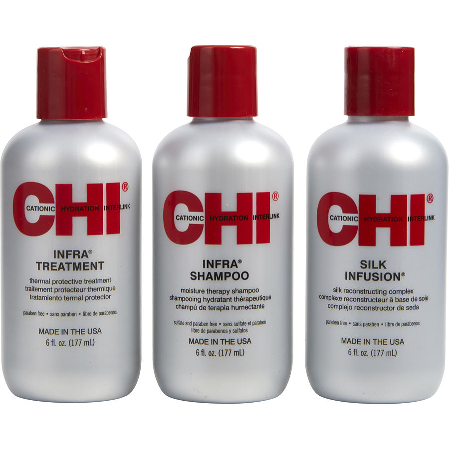 THERMAL CARE TRIO SET -INFRA TREATMENT 6 OZ & SILK INFUSION 6 OZ & INFRA SHAMPOO 6 OZ - CHI by CHI THERMAL CARE TRIO SET -INFRA TREATMENT 6 OZ & SILK INFUSION 6 OZ & INFRA SHAMPOO 6 OZ - CHI by CHI