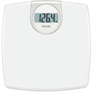 Taylor Precision Products 702940133 LCD Readout 330-lb Capacity White Bathroom Scale