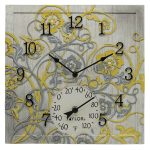 Taylor Precision Products 92692T 14-Inch x 14-Inch Beachwood Clock with Thermometer
