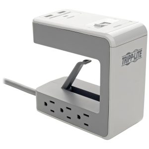 Tripp Lite TLP648USBC Protect It! 6-Outlet Surge Protector Desk Clamp with 2 USB Ports & 1 USB-C Port
