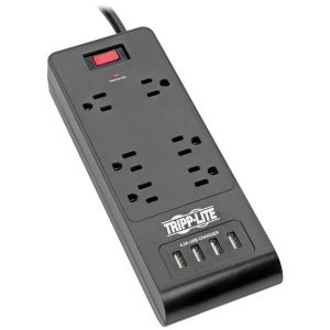 Tripp Lite TLP664USBB Protect It! 6-Outlet Surge Protector with 4 USB Ports
