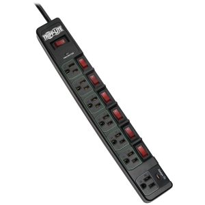 Tripp Lite TLP76MSGB ECO-Surge 7-Outlet Surge Protector with 6 Individually Controlled Outlets