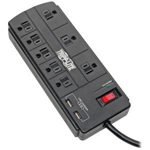 Tripp Lite TLP88USBB Protect It! 8-Outlet Surge Protector with 2 USB Ports