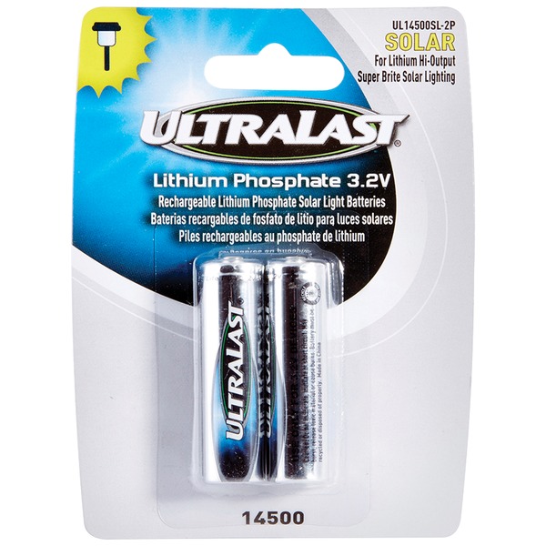 Ultralast UL14500SL-2P UL14500SL-2P 14500 Lithium Batteries for Solar Lighting Ultralast UL14500SL-2P UL14500SL-2P 14500 Lithium Batteries for Solar Lighting