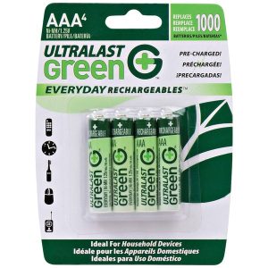 Ultralast ULGED4AAA Green Everyday Rechargeables AAA NiMH Batteries