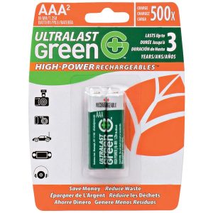 Ultralast ULGHP2AAA Green High-Power Rechargeables AAA NiMH Batteries