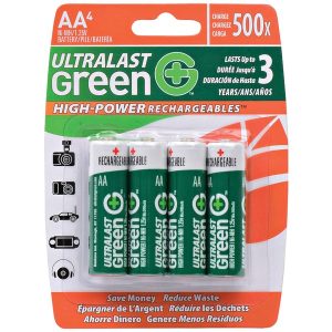 Ultralast ULGHP4AA Green High-Power Rechargeables AA NiMH Batteries