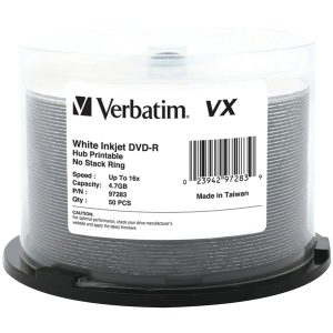Verbatim 97283 4.7GB 120-Minute 16x VX Hub Inkjet Printable DVD-Rs