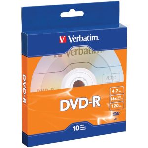 Verbatim 97957 4.7GB 120-Minute 16x DVD-Rs with Branded Surface