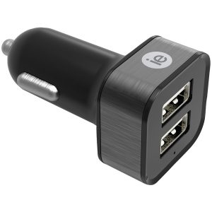iEssentials IEN-PC22A-BK 2.4-Amp Dual USB Car Charger (Black)
