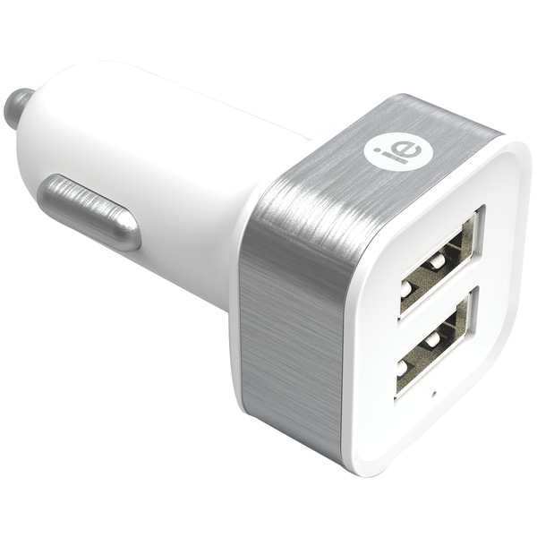 iEssentials IEN-PC22A-WT 2.4-Amp Dual USB Car Charger (White) iEssentials IEN-PC22A-WT 2.4-Amp Dual USB Car Charger (White)