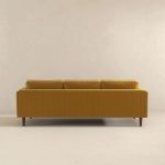 Amber Mid Century Modern Yellow  Luxury Modern Velvet Sofa