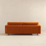 Anthony Mid-Century Modern Burnt Orange Pillow Back Velvet Sofa