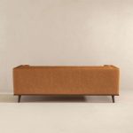 Cassidy Mid-Century Modern Tan Genuine Leather Couch