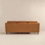 Cooper Mid Century Modern Tan Leather Sofa
