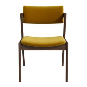 Edwin Mid Century Modern Dark Yellow Velvet Dining Chair  Set of 2