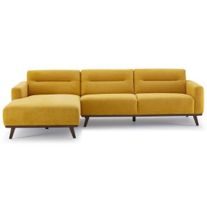 Ella L-Shaped Dark Yellow Linen Left Sectional Couch