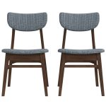 Eula Mid-Century Modern Dark Grey Dining Chair (Set of 2)