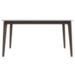 Lindsey Mid-Century Modern Solid Wood White Top Dining Table
