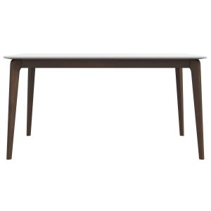 Lindsey Mid-Century Modern Solid Wood White Top Dining Table