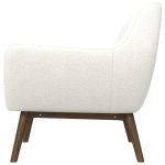 Panom Mid-Century Modern White Boucle  Lounge Chair