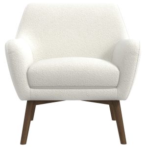 Panom Mid-Century Modern White Boucle  Lounge Chair