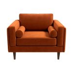 Amber Burnt Orange Velvet Lounge Chair