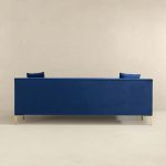 Angelina Mid-Century Modern Dark Blue Velvet  Tufted Sofa