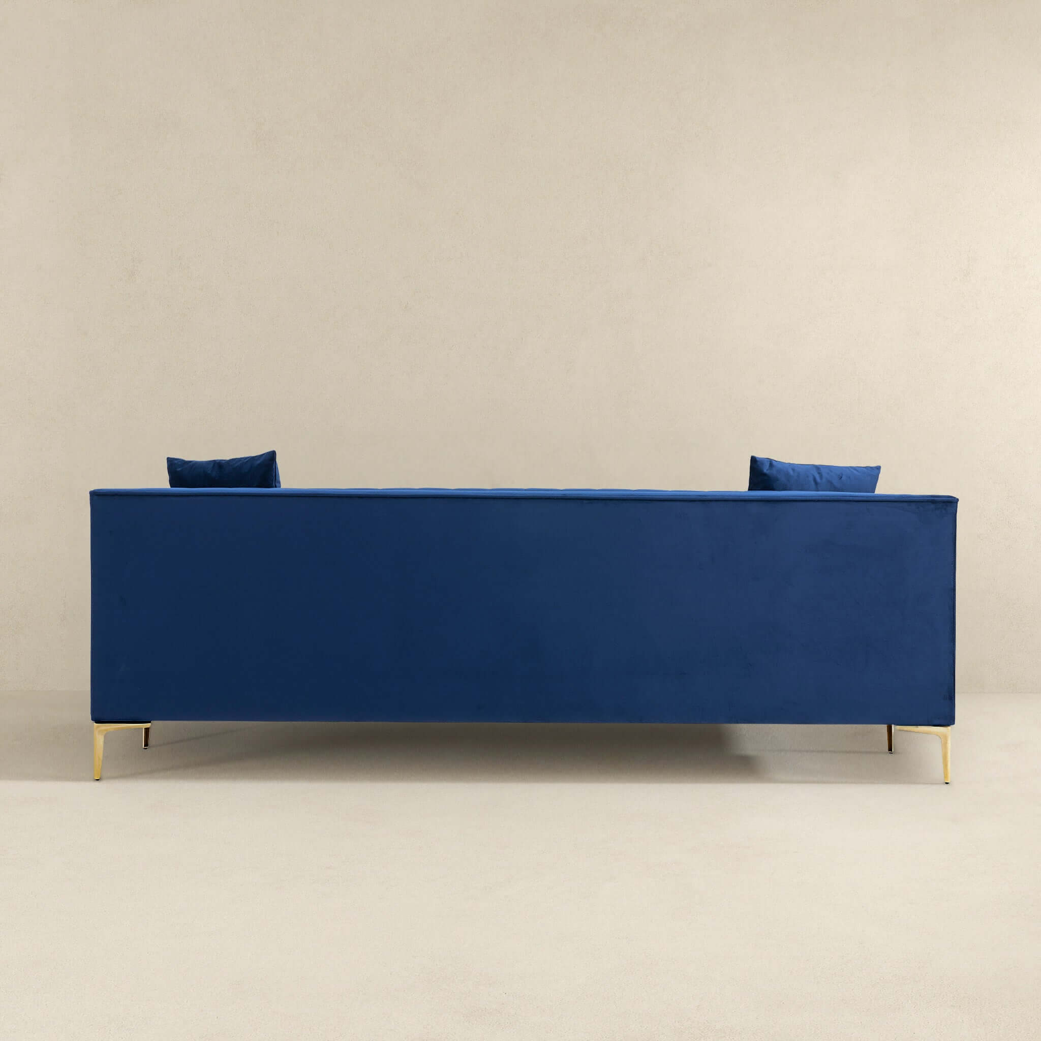 Angelina Mid-Century Modern Dark Blue Velvet Tufted Sofa Angelina Mid-Century Modern Dark Blue Velvet Tufted Sofa