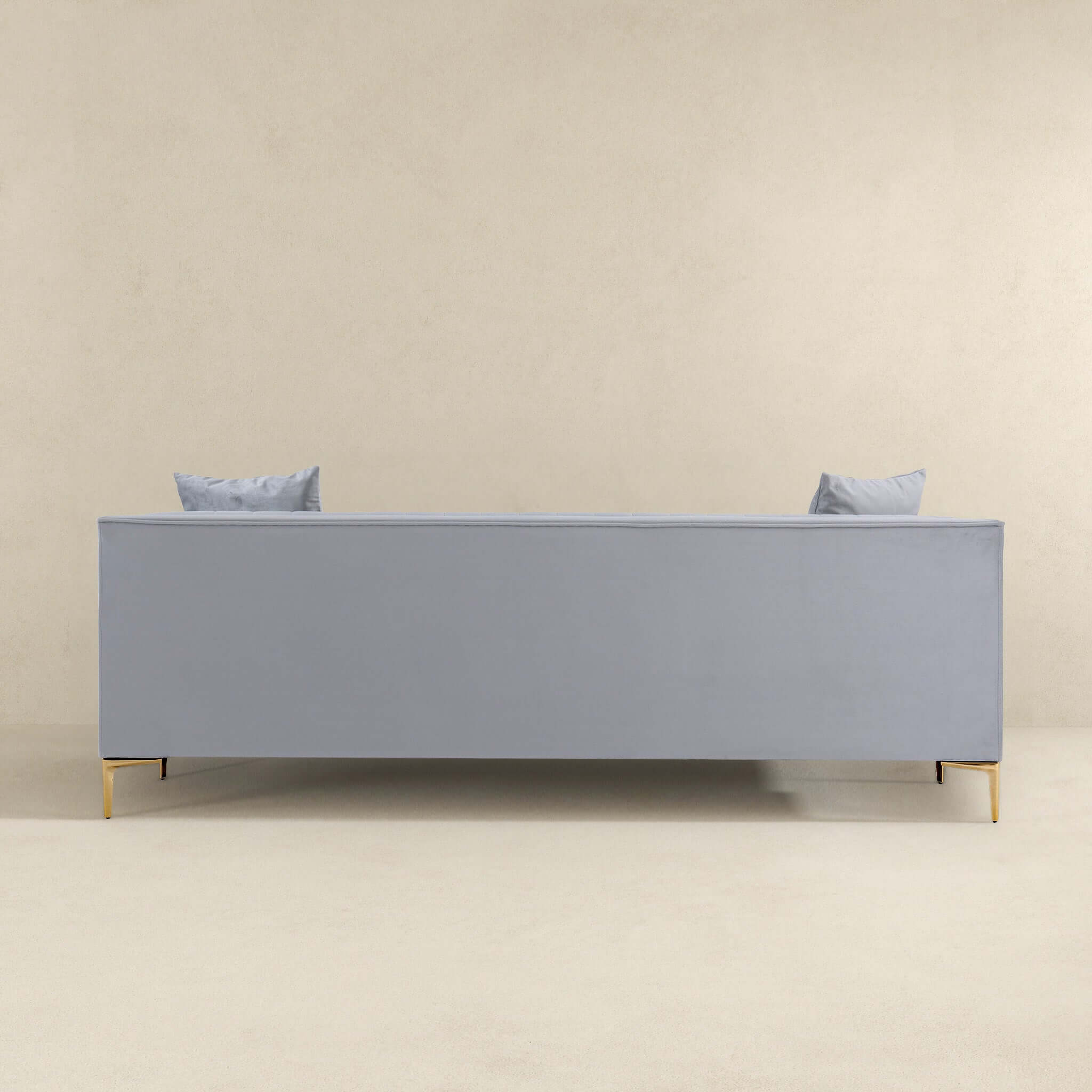 Angelina Mid-Century Modern Light Grey Velvet Tufted Sofa Angelina Mid-Century Modern Light Grey Velvet Tufted Sofa
