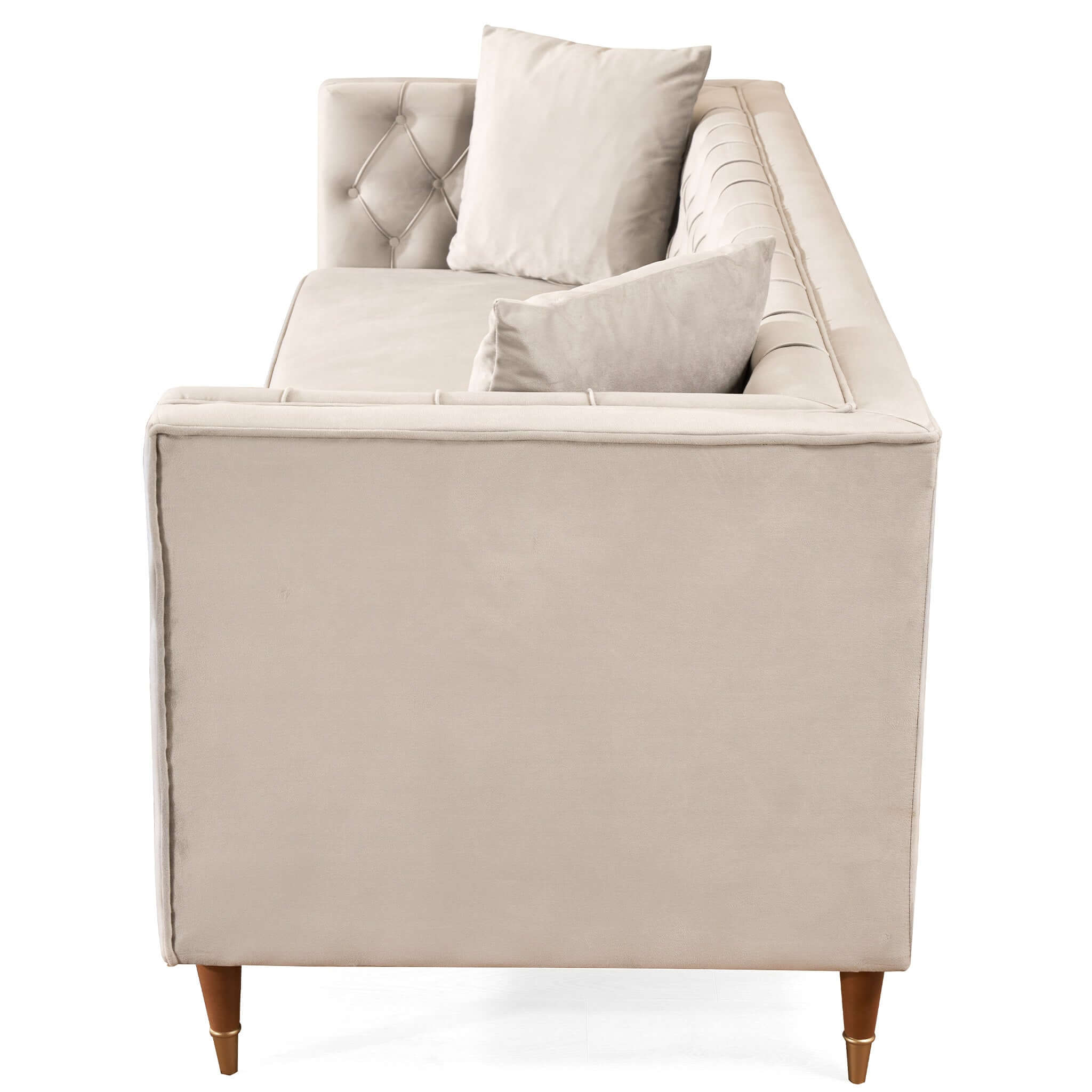 Autumn Mid-Century Modern Cream Velvet Sofa Autumn Mid-Century Modern Cream Velvet Sofa