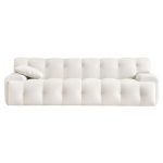 Brampton Cream Velvet Sofa 90 inch