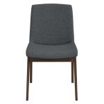 Crystal Mid-Century Modern Dark Grey Fabric Dining Chair (Set of 2)