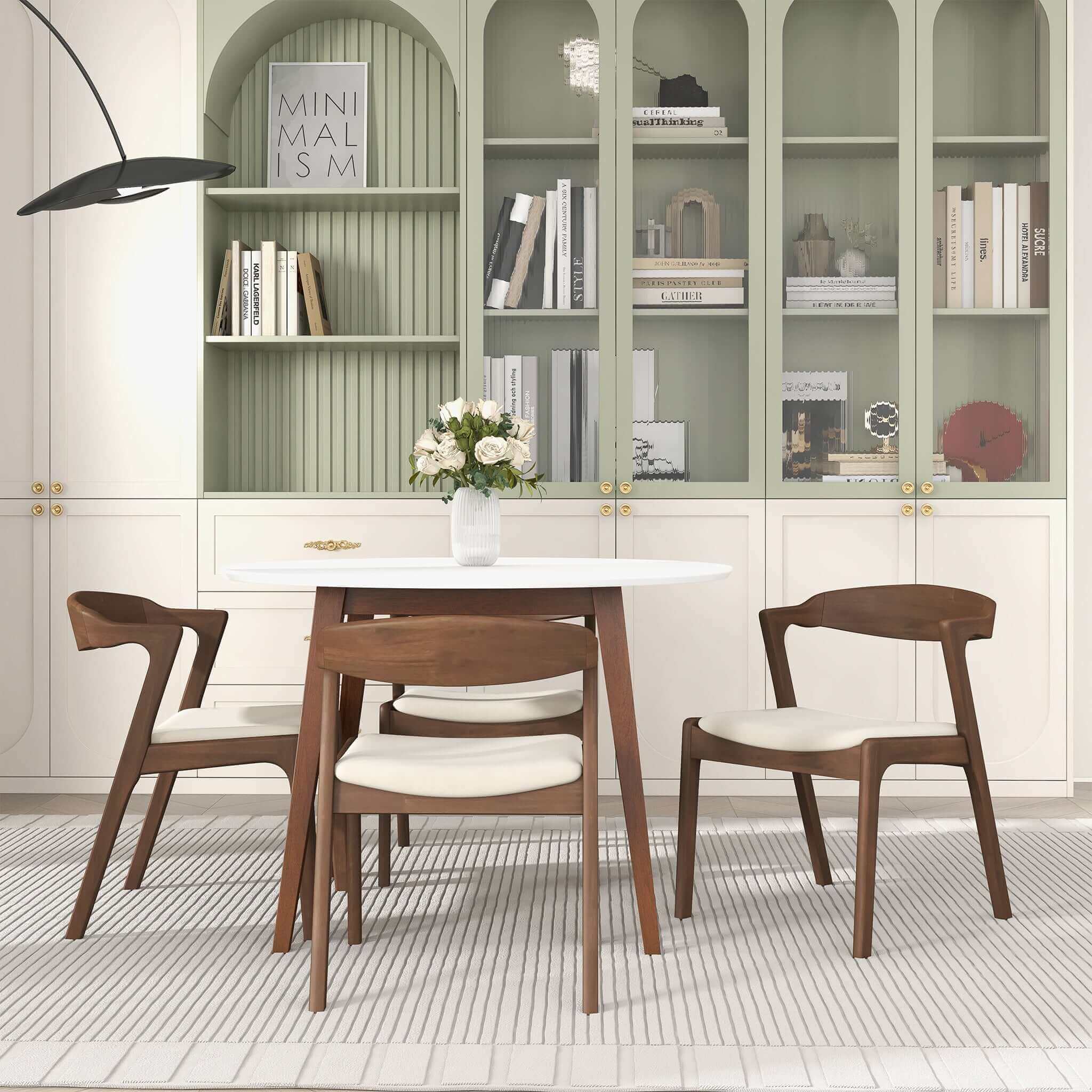 Dakota Mid-Century Modern Solid Wood Cream Velvet Dining Chair (Set of 2) Dakota Mid-Century Modern Solid Wood Cream Velvet Dining Chair (Set of 2)