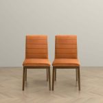 Ines Burnt Orange Velvet Dining Chair (Set of 2)