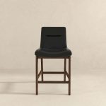 Jayden Mid-Century Modern 24" Black PU Leather Stool (Set of 2)