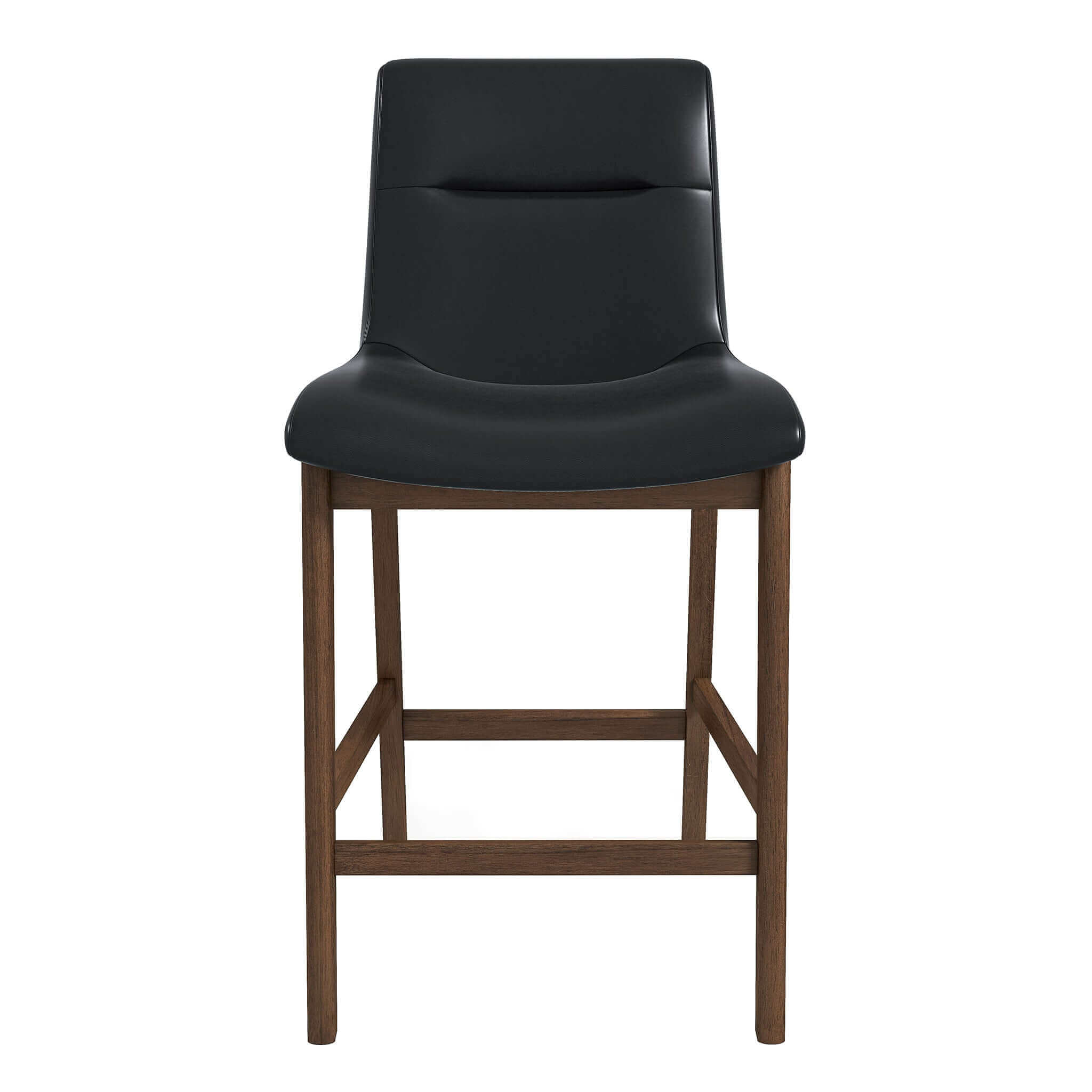 Jayden Mid-Century Modern 24" Black PU Leather Stool (Set of 2) Jayden Mid-Century Modern 24" Black PU Leather Stool (Set of 2)