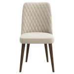 Katie Mid-Century Modern Beige Velvet Dining Chair (Set of 2)
