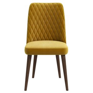 Katie Mid-Century Modern Gold Velvet Dining Chair (Set of 2)